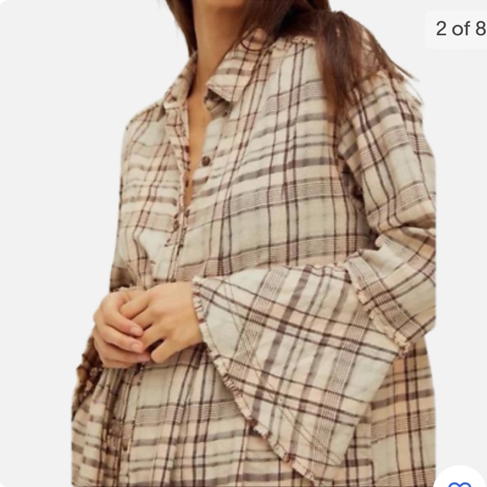 Free People Mary Anne Plaid Buttondown - Picture 2 of 9